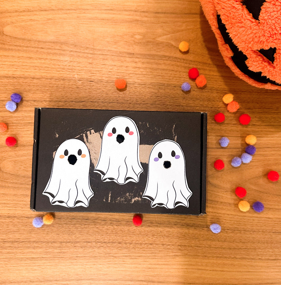 Feed the Ghost Pom Poms DIY Activity